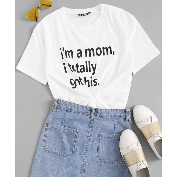 MOM slogan short sleeve T-shirt - Picture 2 of 5